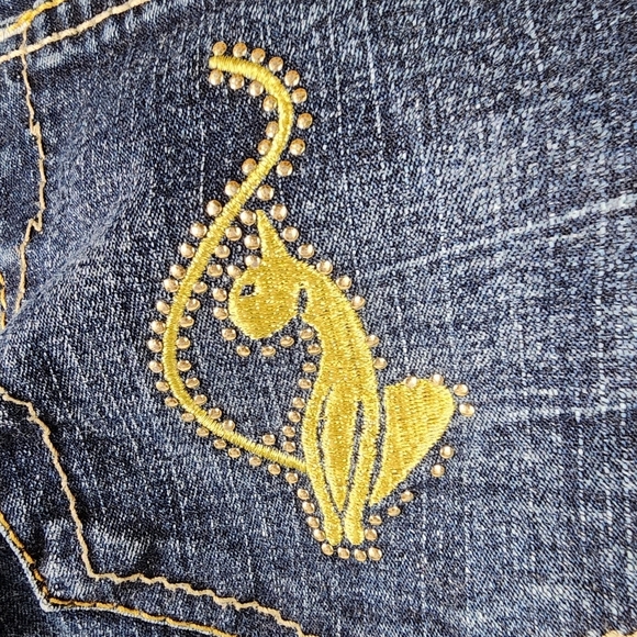 Vintage Y2K Baby Phat Jeans Baby Bootcut Mid Rise Medium Wash Fade Size 13 - Picture 12 of 15